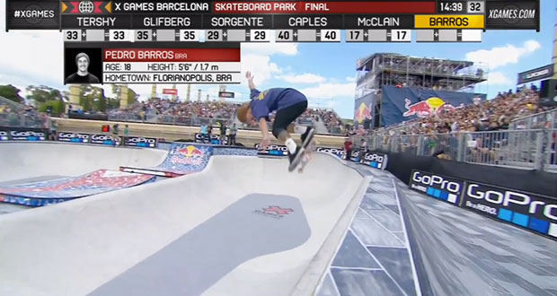 X-Games-Skateboarding-Bowl-Pedro-Barros-Win-Gold