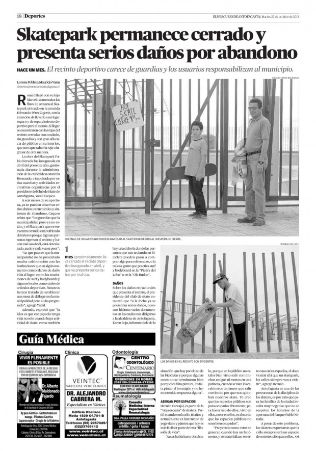 mercurio antofagasta noticia skatepark