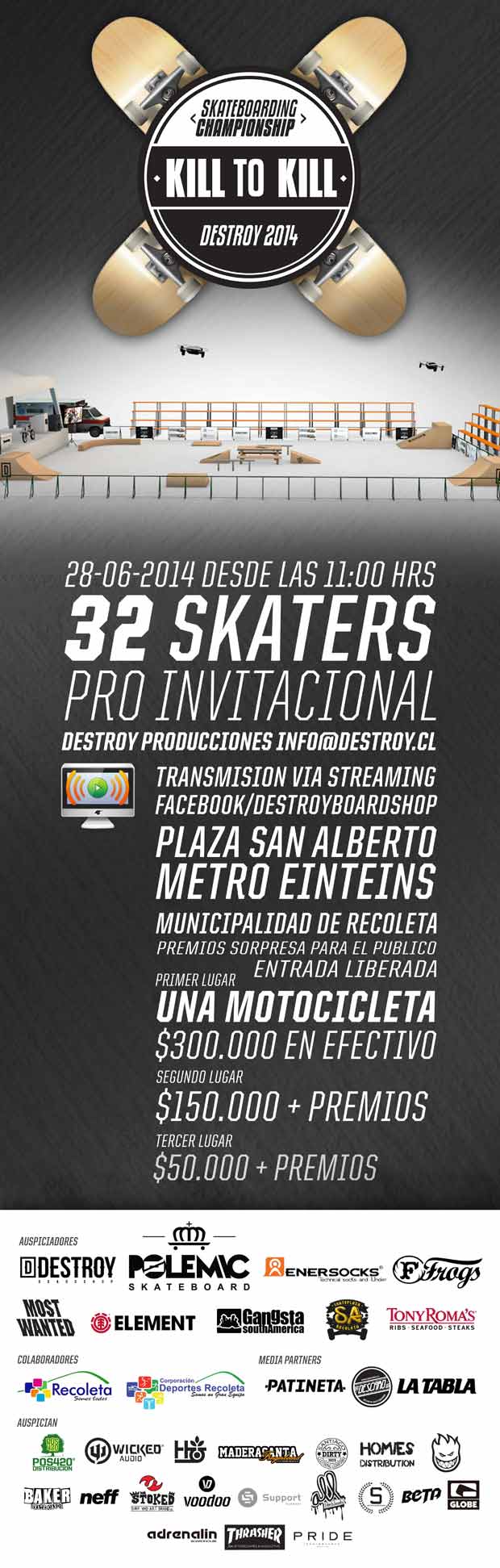 Destroy-Kill-to-Kill-patineta-flyer